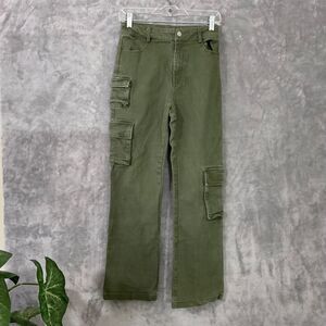 Altar’d State Cargo Pants women’s size S Green Wide Leg Pockets high waist